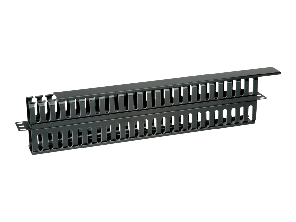 VALUE Rack-Kabelführungsplatte mit Kanal - Vorderseite - Schwarz, RAL 9005 - 1U - 48.3 cm (19), Ansicht 3
