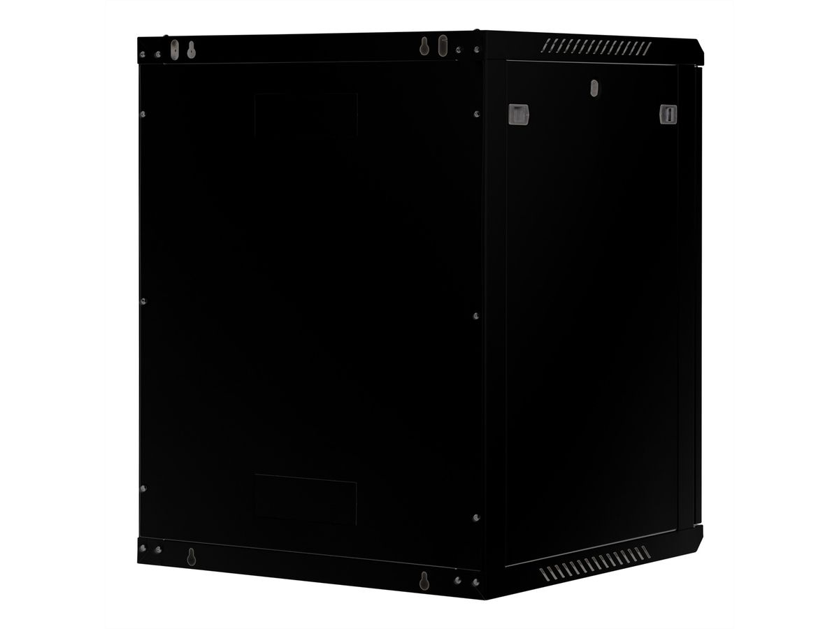 ROLINE Basic Plus - Gehäuse Netzwerkschrank - 600x600 BxT - geeignet für Wandmontage - Jet Black, RAL 9005 - 15U - 19, Ansicht 3