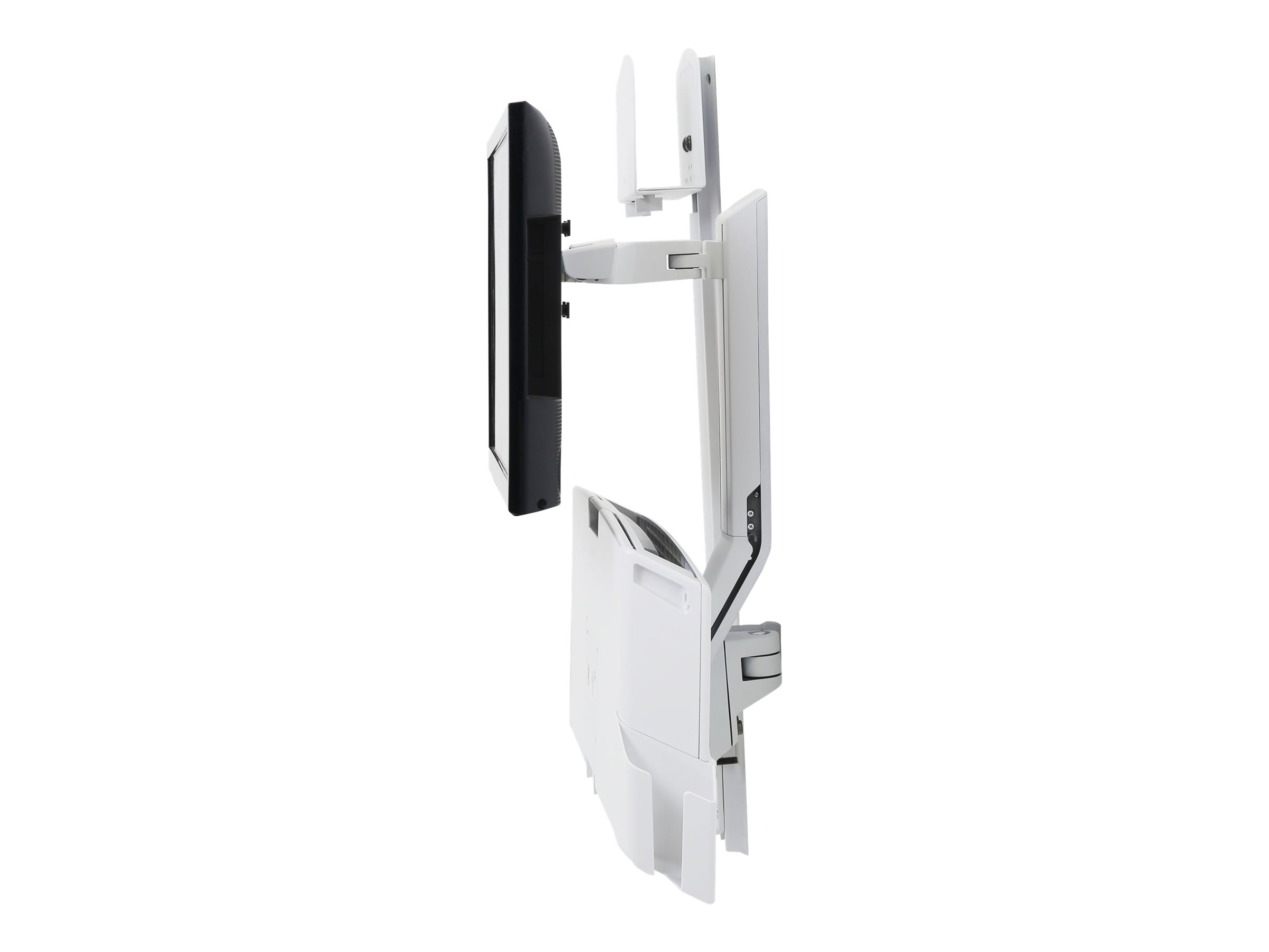 Ergotron SV Combo System with Worksurface & Pan Small CPU Holder - Befestigungskit (CPU-Halter Handgelenkkissen Wandmontagehalterung Schienenmontage Halterungsset Mausablage zum Herausziehen Monitorhalterung Ablage für Barcode-Scanner und Maus Co