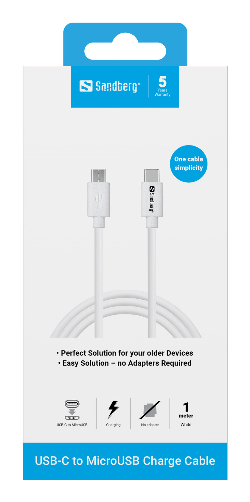 SANDBERG USB-C to MicroUSB Charge Cable - Kabel - Digital/Daten, Ansicht 3