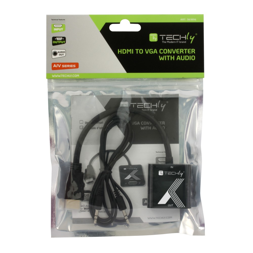 Techly HDMI/VGA Konverter mit Audio 0.1m - Audio/Multimedia - Digital/Display/Video, Ansicht 2
