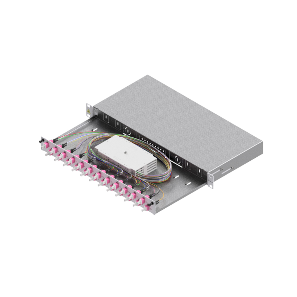 EasyLan LWL Spleißgehaeuse Basic Grade C 1HE/24Ports 24xLC-Duplex OM4, Ansicht 2
