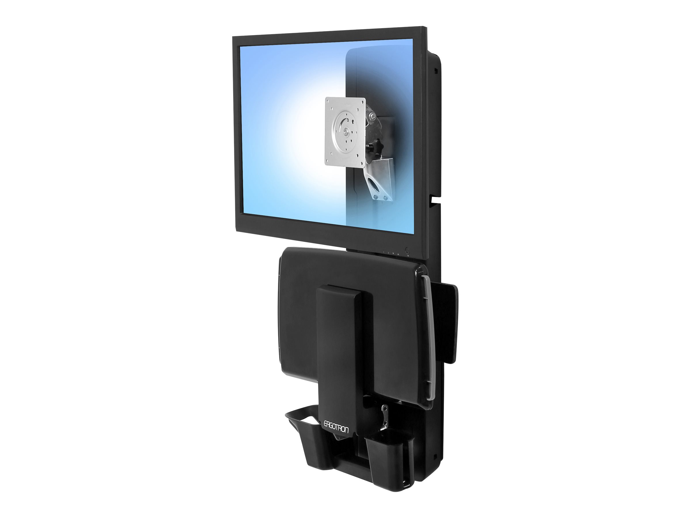 Ergotron Sit-Stand Vertical Lift Patient Room - Befestigungskit (Handgelenkkissen Maushalterung vertikale Verstellschiene Barcode-Scanner-Halter Tastatur-Tablett Monitorarm Mausablage zum Herausziehen)
