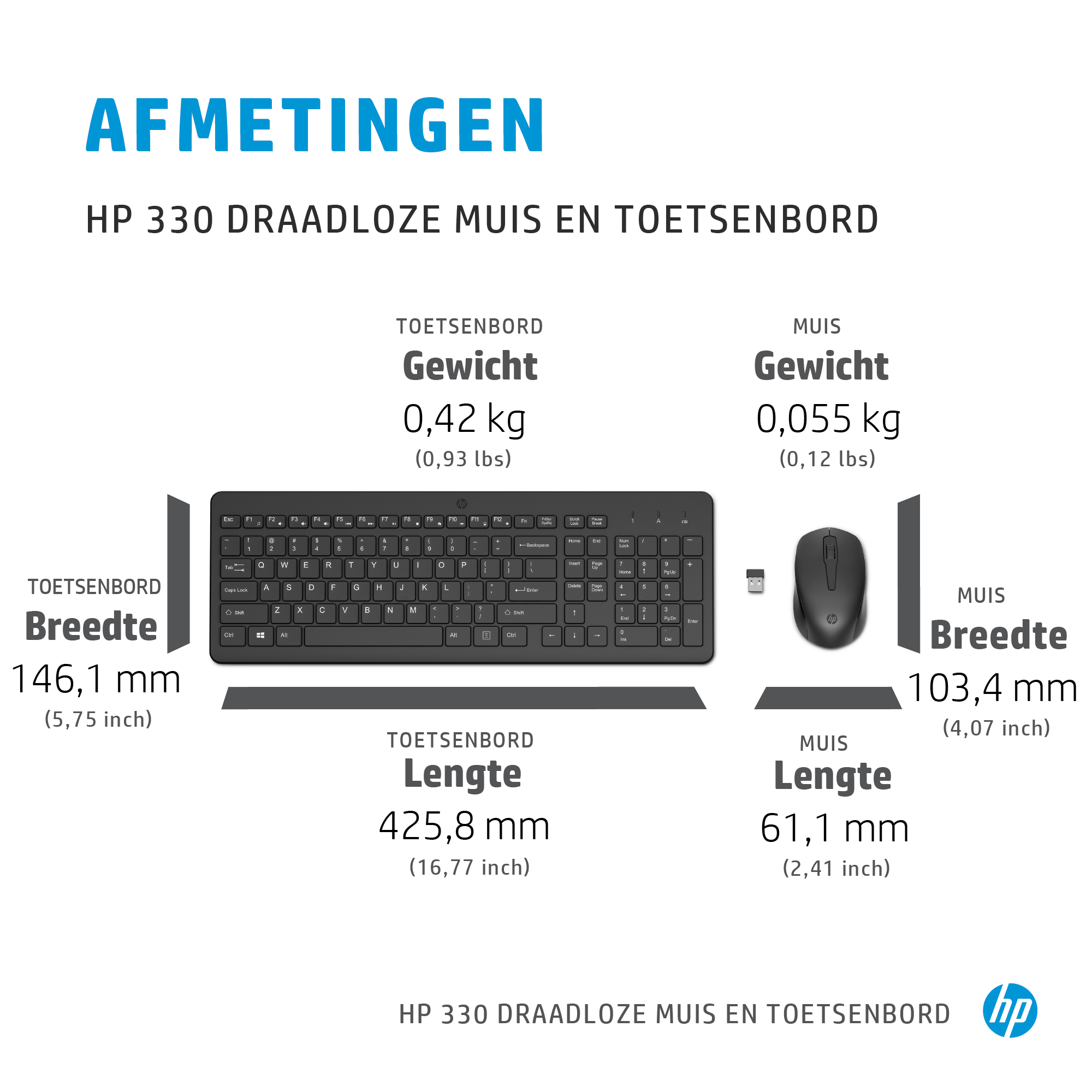 HP 330 WIRELESS MOUSE and KEYBOARD COMBINATION - Tastatur - TL: Französisch, AZERTY, Ansicht 3