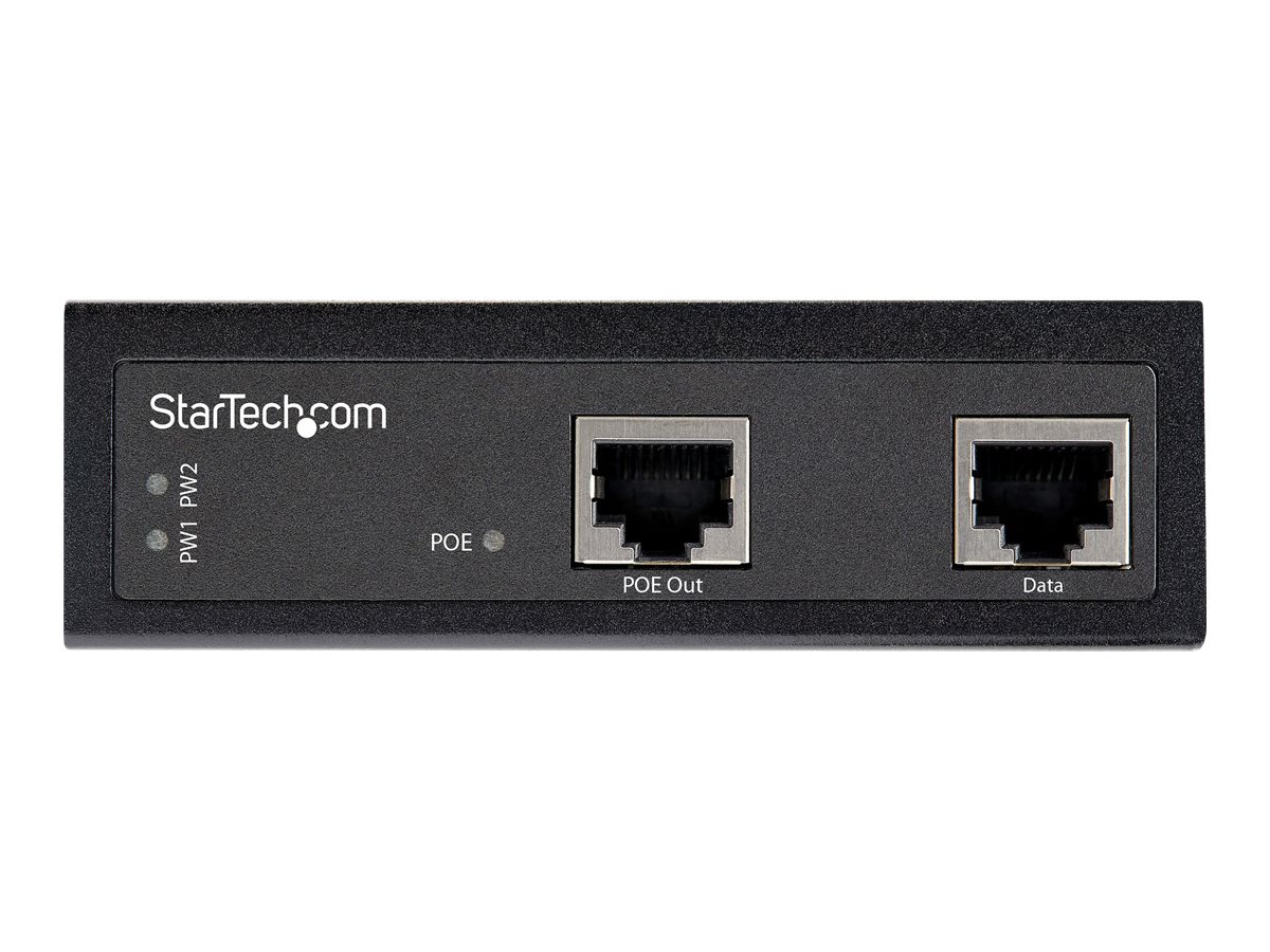 StarTech.com Industrial Gigabit PoE Injector - High Speed/High Power 90W - 802.3bt PoE++ 48V-56VDC Hutschiene UPoE/Ultra Power Over Ethernet Injektor Adapter -40&deg;C bis 75&deg;C Robust (POEINJ1G90W)