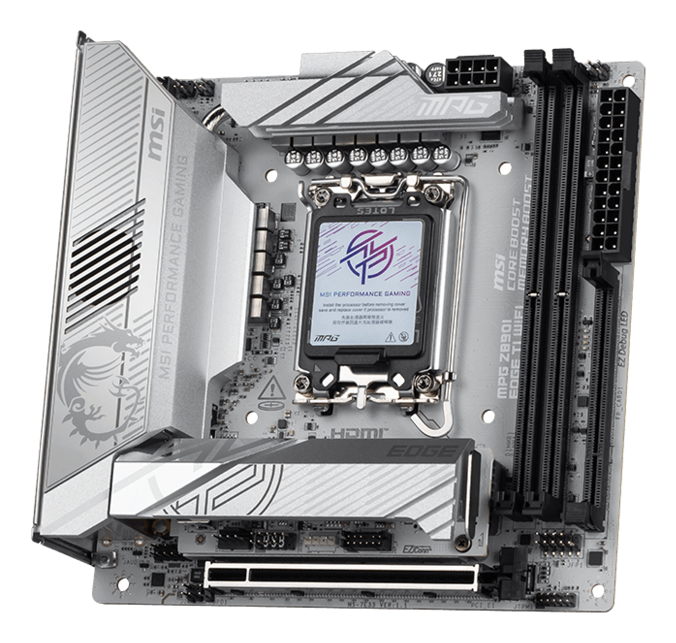 MSI MPG Z890I EDGE TI WIFI - Motherboard - Mini-ITX - LGA1851-Sockel - Z890 Chipsatz, Ansicht 3