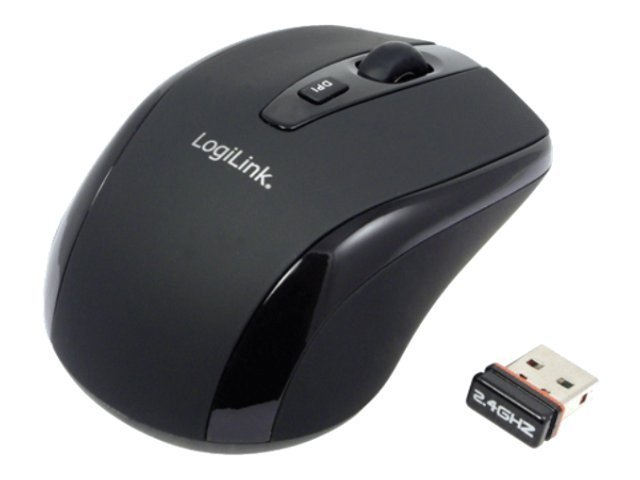 LogiLink Maus Optical Wireless 2.4 GHz Mini - Maus - optisch - 3 Tasten - kabellos - 2.4 GHz - kabelloser Empfänger (USB)