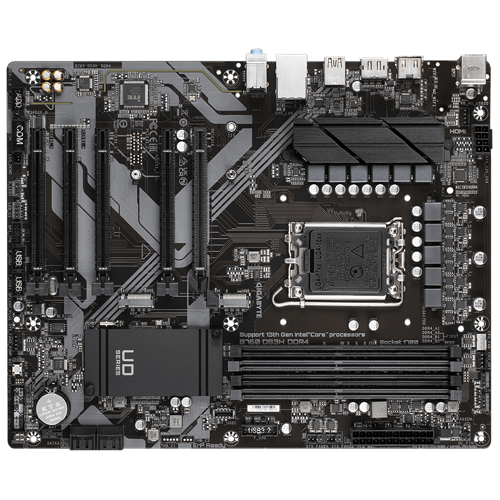 Gigabyte B760 DS3H DDR4 - 1.0 - Motherboard - ATX - LGA1700-Sockel - B760 Chipsatz, Ansicht 2