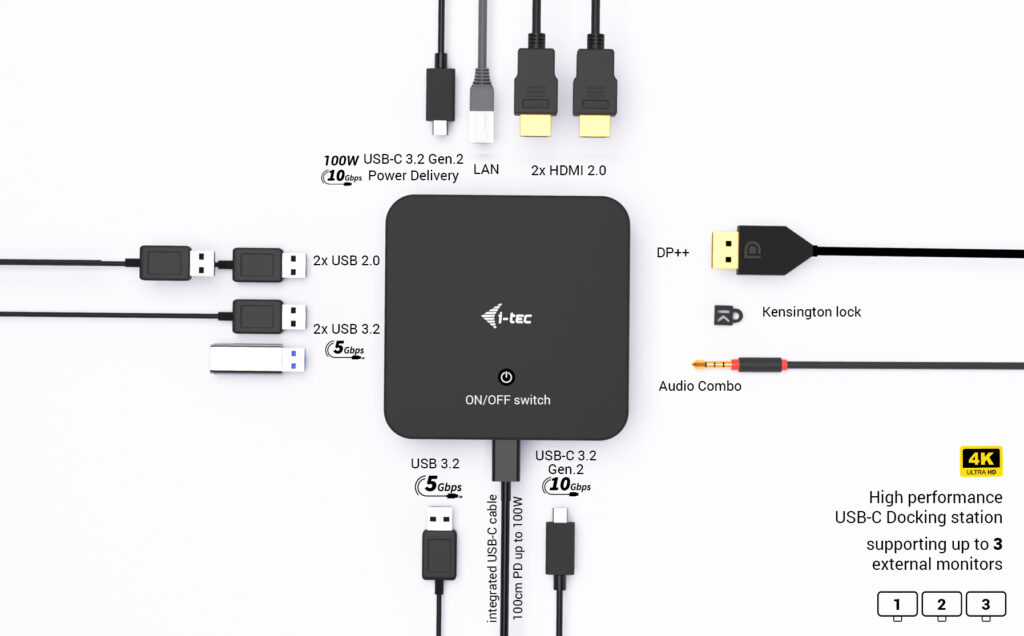 i-tec Dockingstation - USB-C / USB4 / Thunderbolt 3 / Thunderbolt 4 / Thunderbolt 5, Ansicht 2