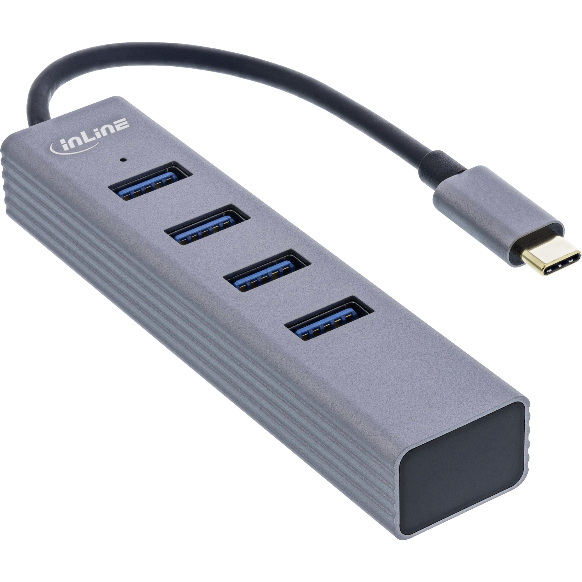 InLine USB-C 3.2 Multi Hub (4x USB-A 5Gb/s) - OTG - Aluminiumgehäuse, Ansicht 2