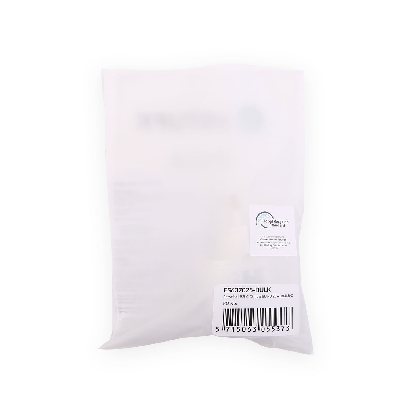 eSTUFF INFINITE - Netzteil - 100 % recycelter Kunststoff - 20 Watt - 3 A - 24 pin USB-C, Ansicht 3