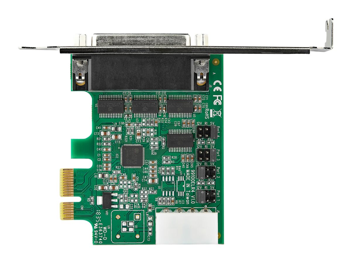 StarTech.com Startech 4 Port Serielle PCI Express RS232 Adapter Karte - PCIe RS232 Serielle Host Controller Karte - PCIe auf Serielle DB9 Karte - 16950 UART - Erweiterungskarte - Windows & Linux (PEX4S953)