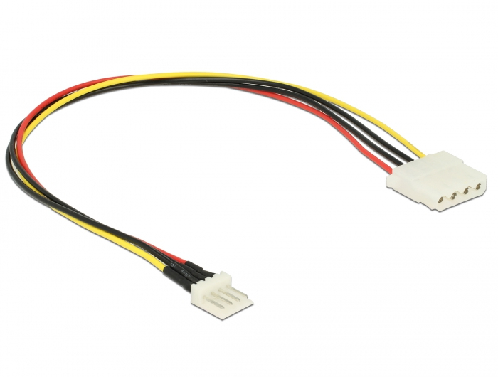 Delock 85457, 0,3 m, Floppy (4-pin), Molex (4-pin), Männlich, Weiblich, Schwarz, Rot, Weiß, Gelb