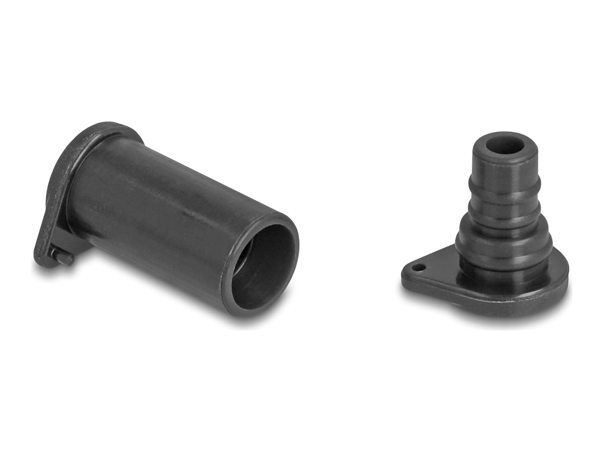 Delock Stecker-Staubschutz - DL4 für Männer und Frauen Silikon 2-teilig - Schwarz (Packung mit 10)