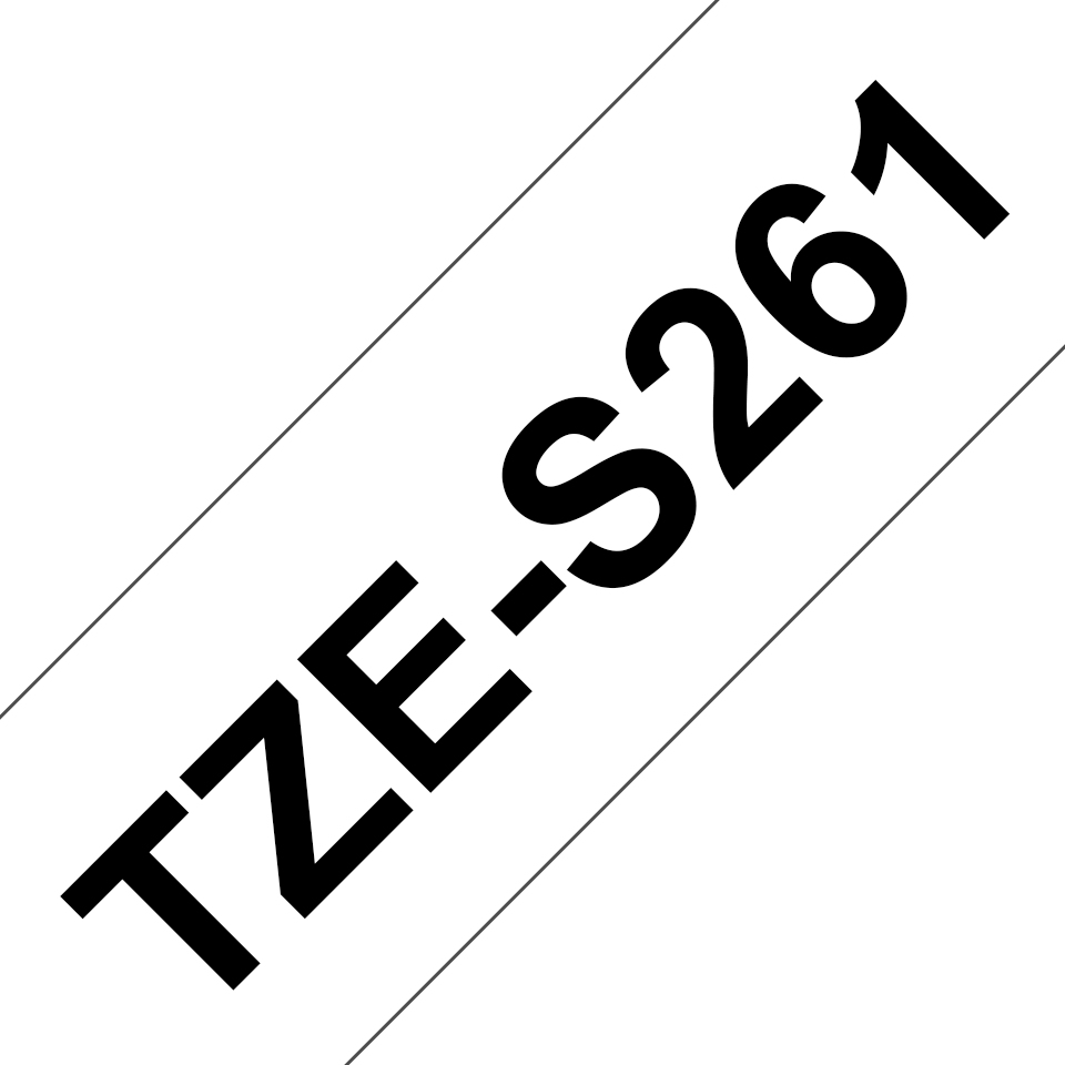 Brother TZe-S261 - Extra starker Klebstoff - Schwarz auf Weiß - Rolle (3,6 cm x 8 m), Ansicht 2