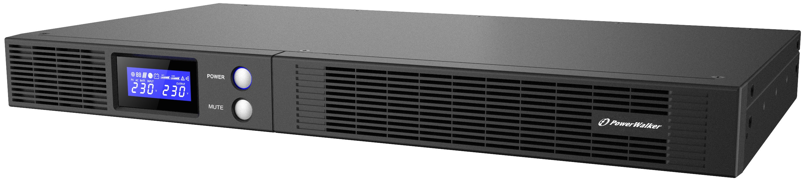 BlueWalker PowerWalker VI 750 R1U - USV (Rack - einbaufähig) - AC 165-290 V - 450 Watt - 750 VA - 9 Ah - RS-232, Ansicht 2