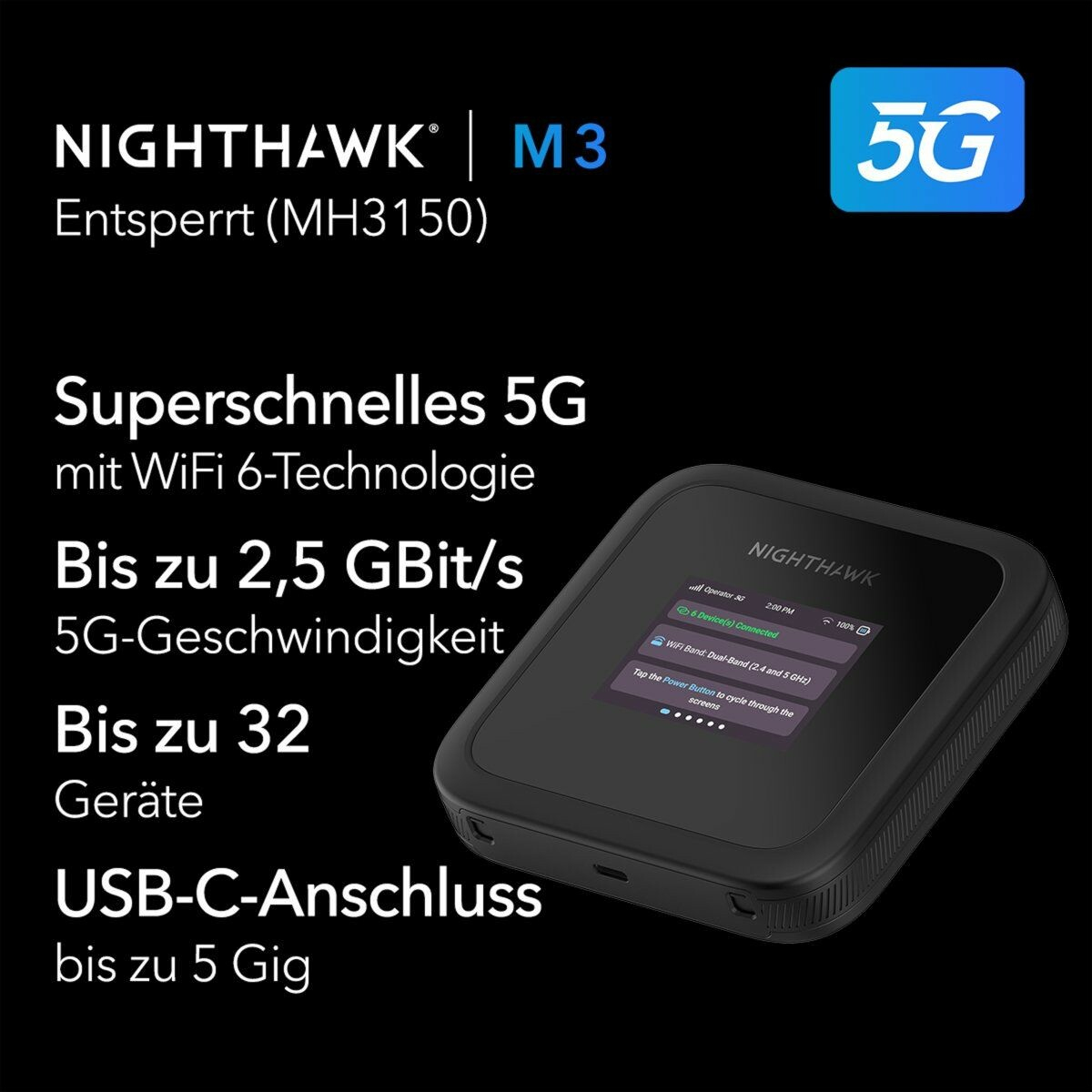 Netgear Nighthawk M3 5G Wi-Fi 6, AX3600, Ansicht 2
