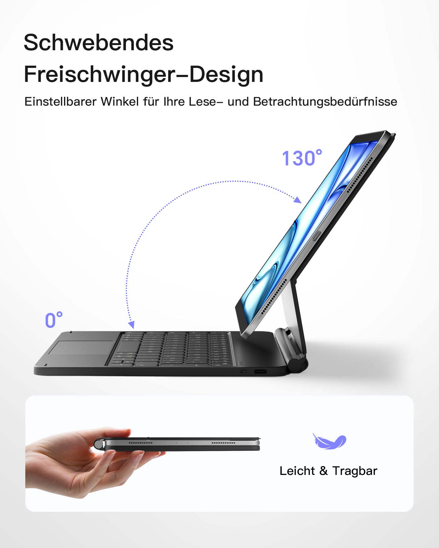 Inateck Keyboard iPad 11 black Air 4/7th Gen. Com. - TL: Deutsch, QWERTZ, Ansicht 3