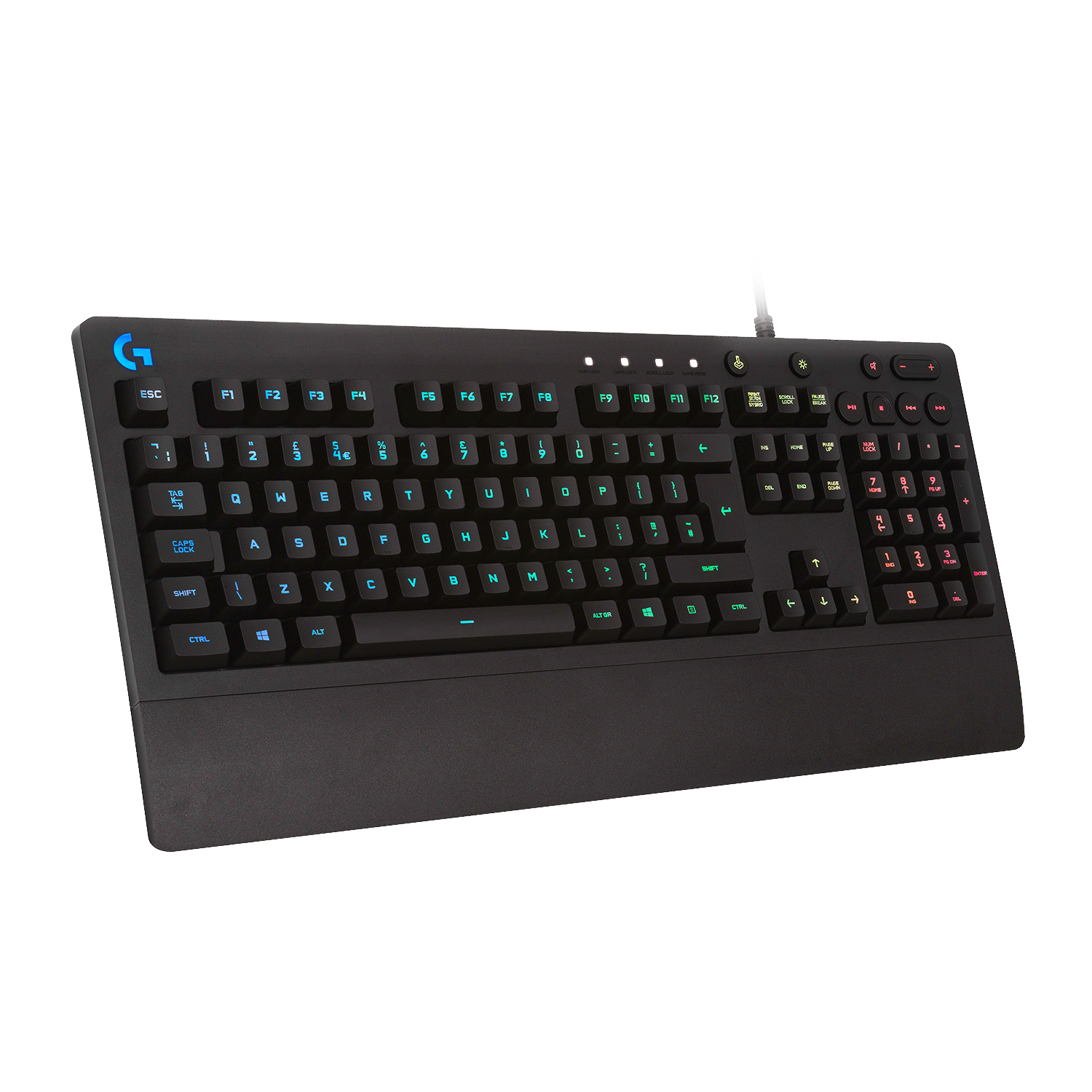 Logitech G G213 Prodigy, Volle Größe (100%), Kabelgebunden, USB, QWERTY, RGB-LED, Schwarz