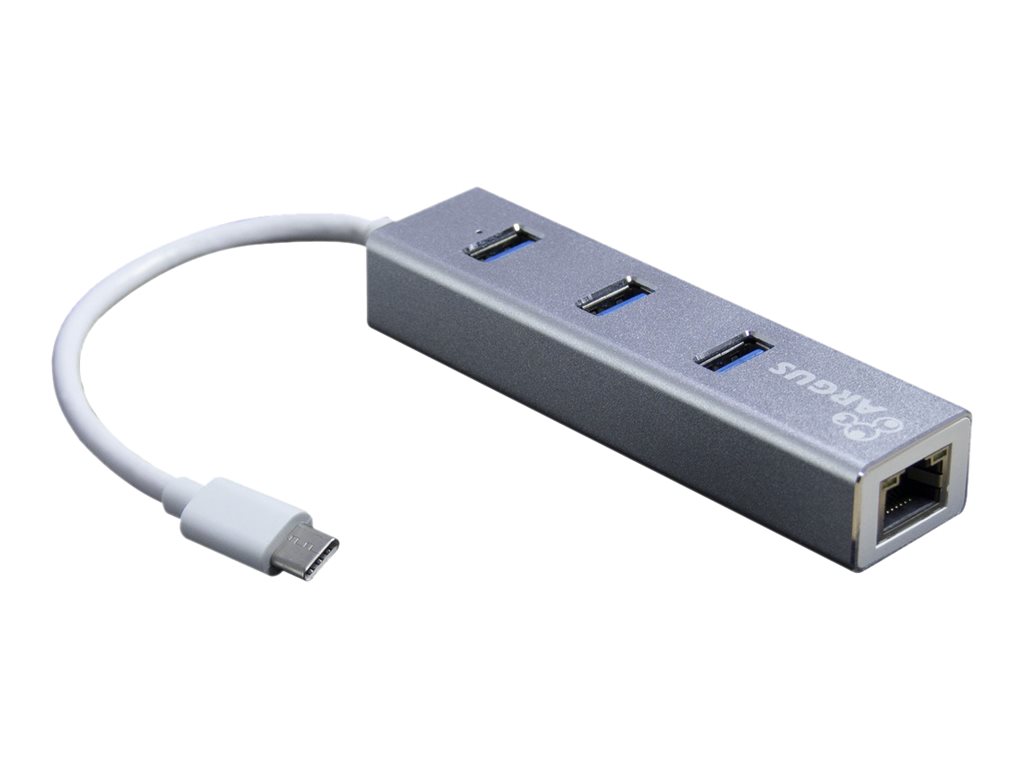 Inter-Tech Argus IT-410-S - Hub - 3 x SuperSpeed USB 3.0 + 1 x 10/100/1000, Ansicht 3