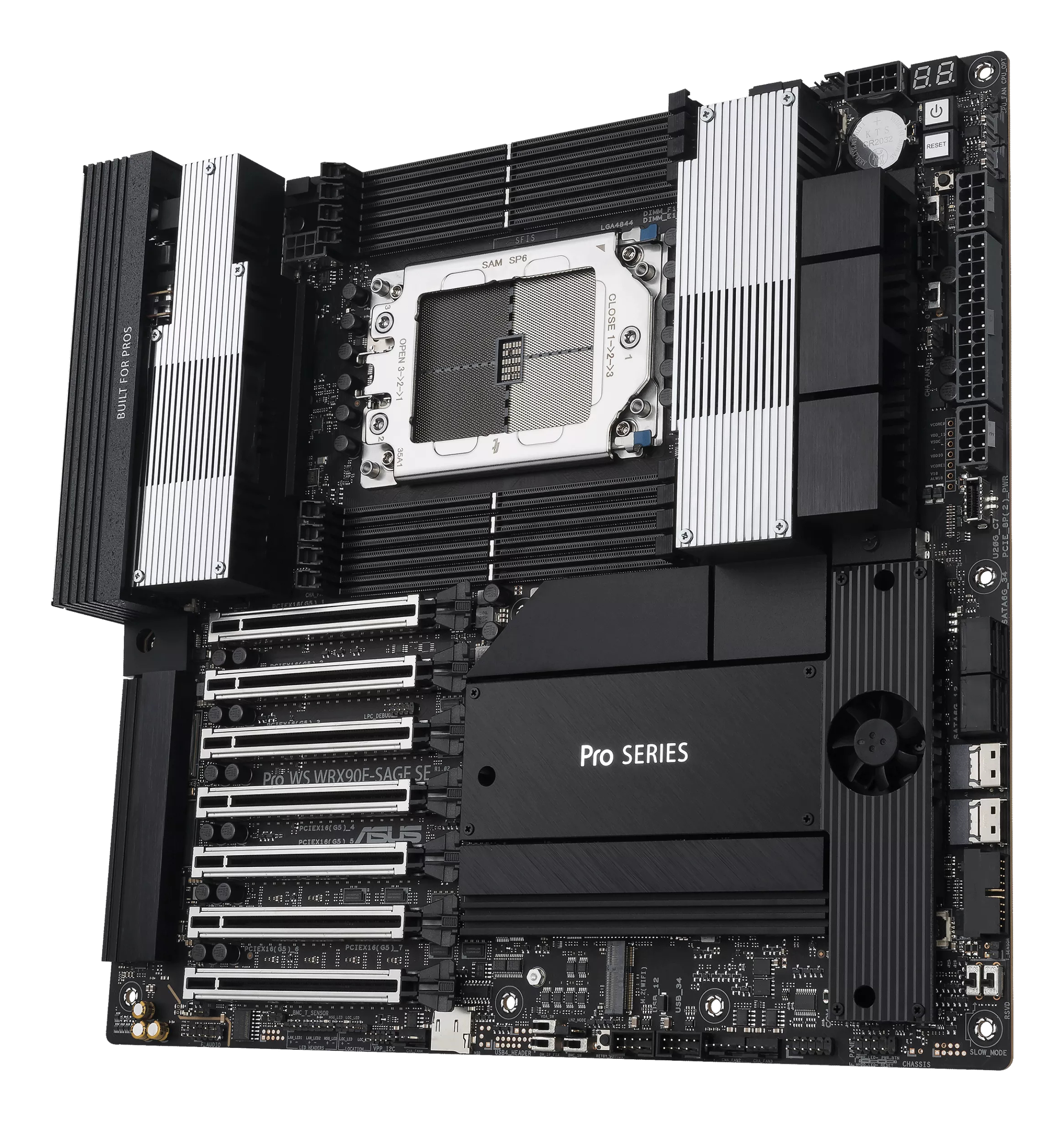 ASUS PRO WS WRX90E-SAGE SE - Motherboard - SSI EEB AST2600 - Socket sTR5 - AMD WRX90 Chipsatz - E-ATX, Ansicht 4