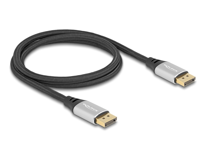 Delock DisplayPort Kabel 16K 60 Hz 1 m silber Metall, Ansicht 3