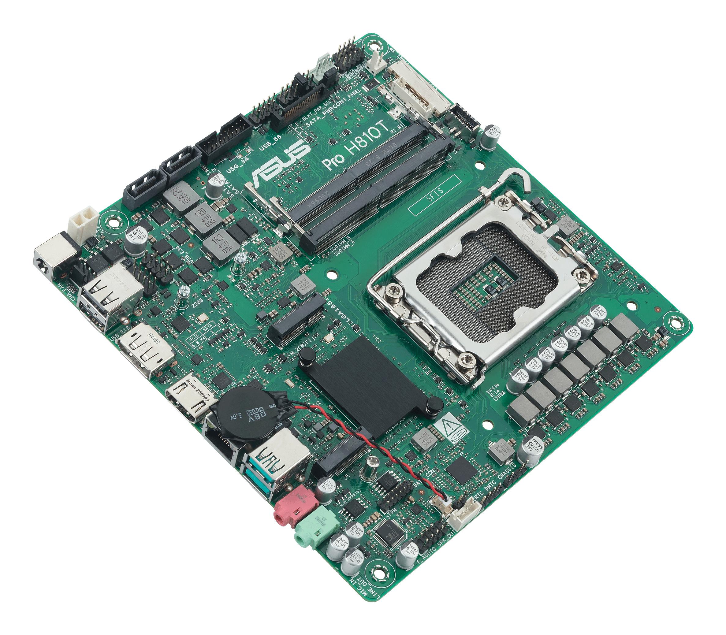 ASUS PRO H810T-CSM - Motherboard - Thin mini ITX - LGA1851-Sockel - H810 Chipsatz, Ansicht 2