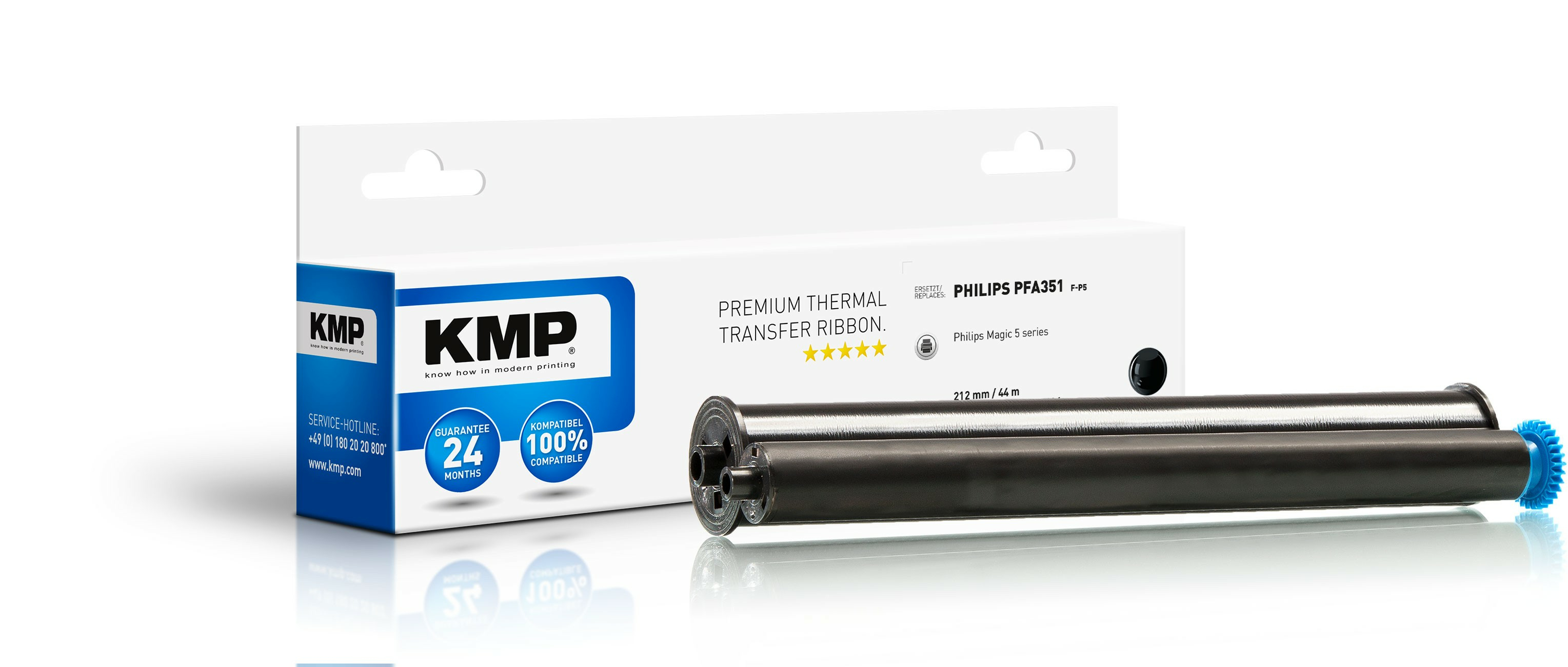 KMP F-P5 - Schwarz - 212 mm x 44 m - Farbband, Ansicht 3