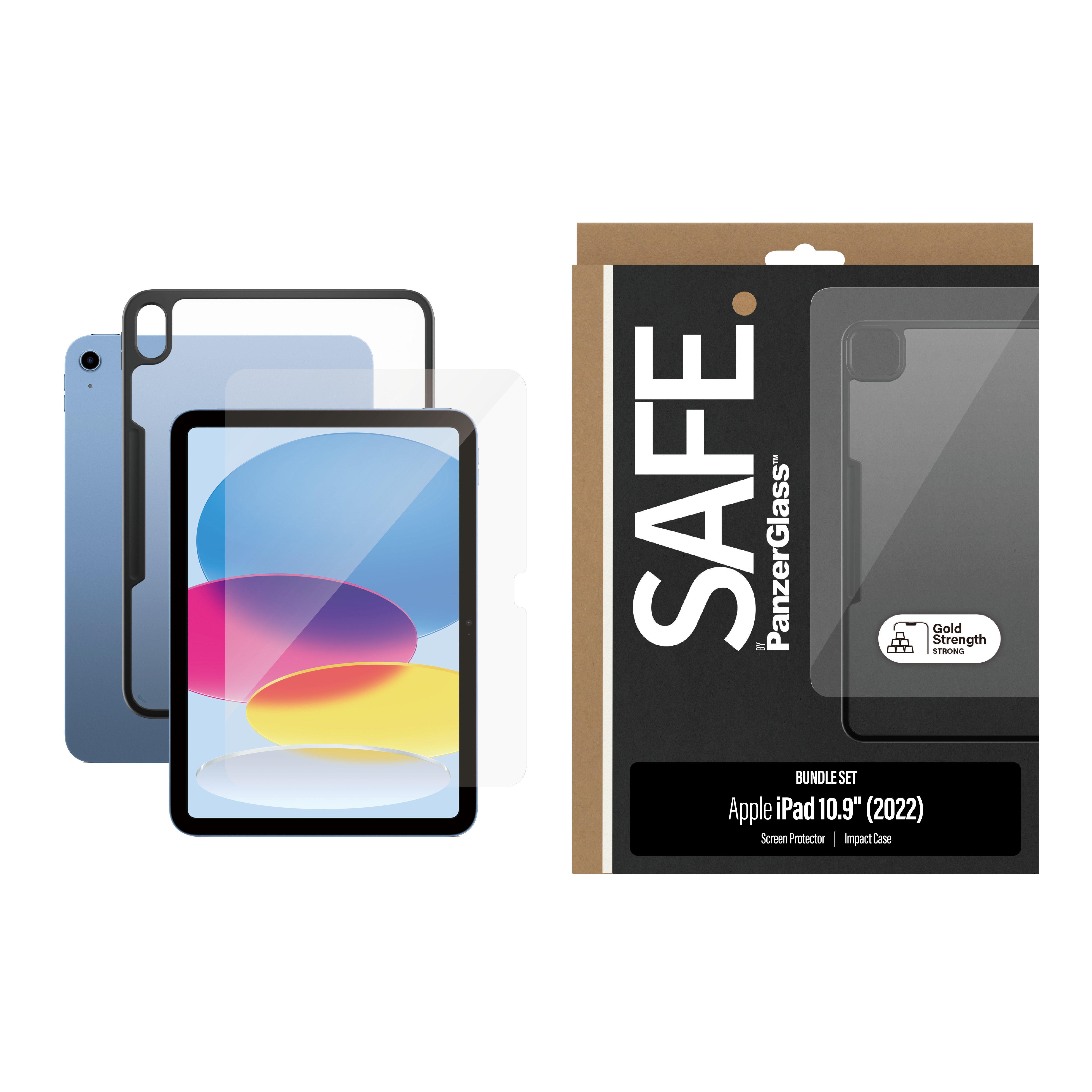 PanzerGlass SAFE. by ® 2-in-1 Set iPad 10.9‘’ (2022) | Ultra-Wide Fit - Apple - iPad 10.9 (2022) - Schockresistent, Ansicht 3