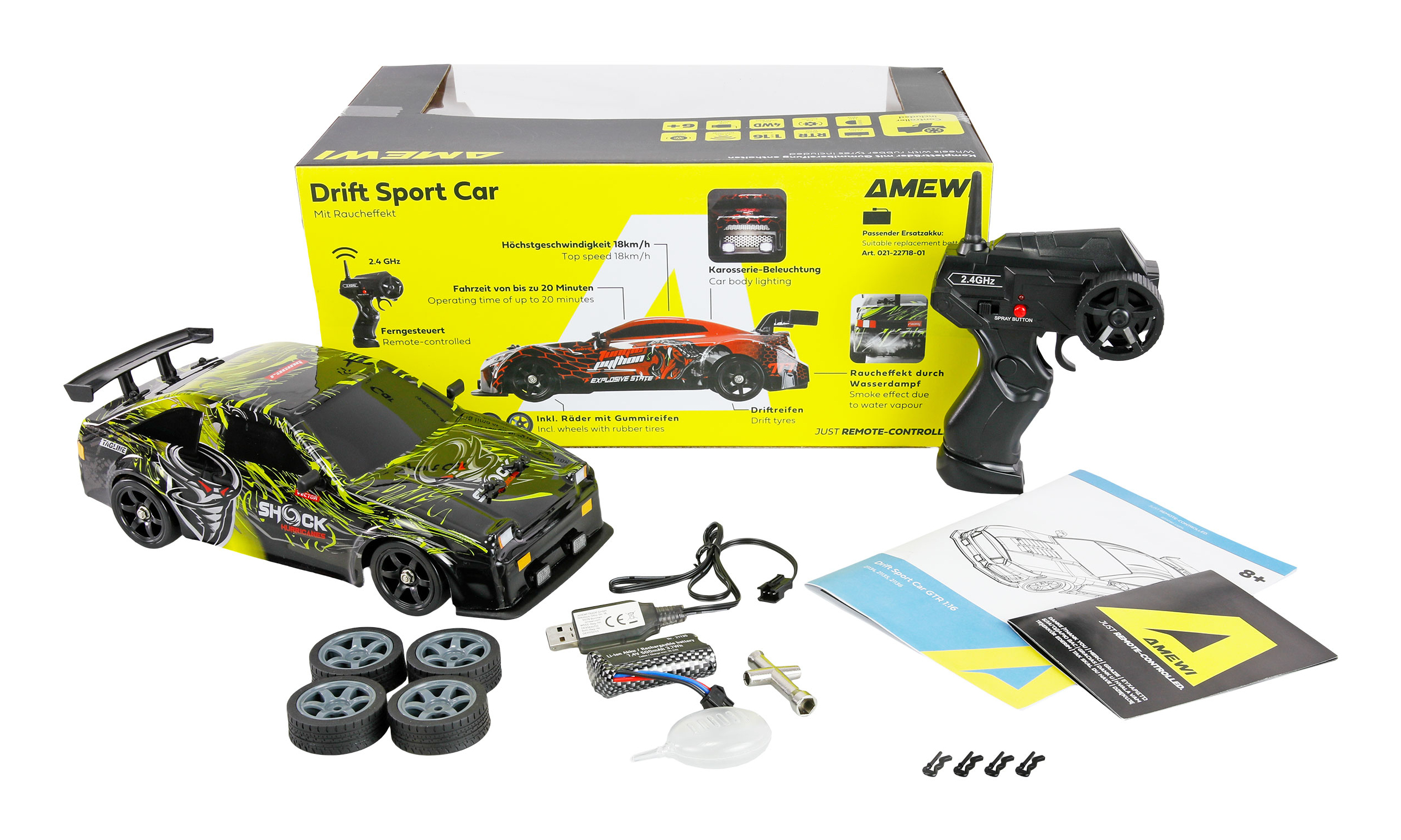Amewi RC Drift Sport S12 4WD 1:16 RTR grün, Ansicht 2