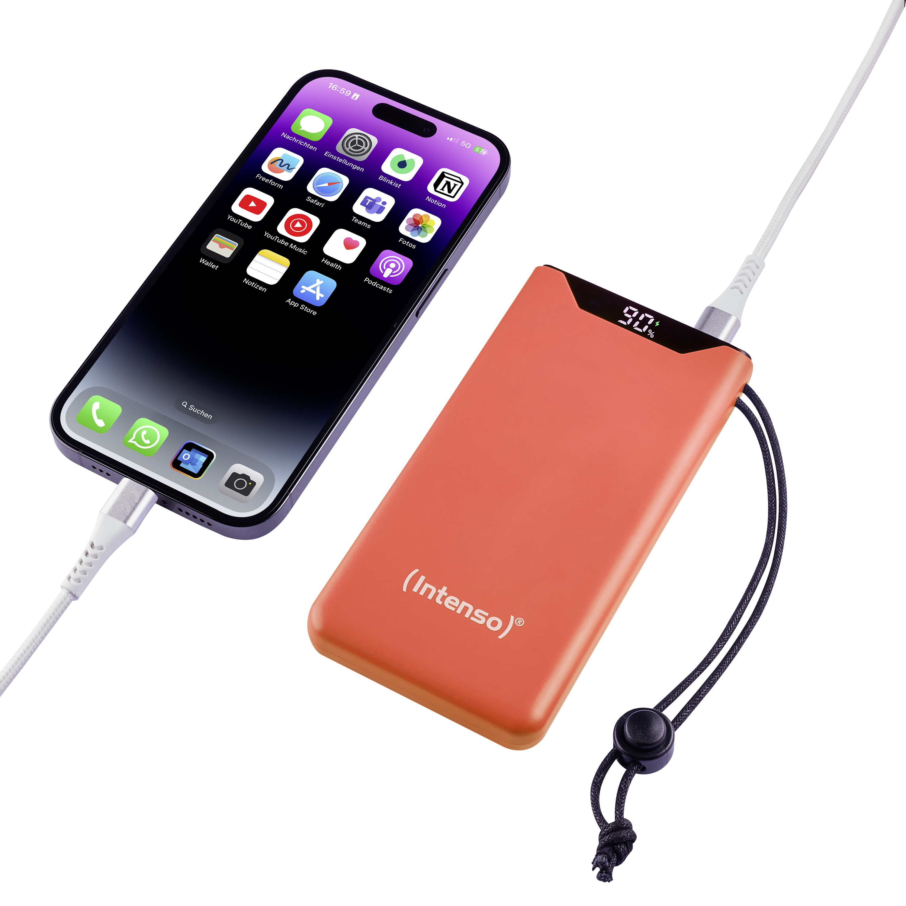 Intenso Powerbank F10000 Orange orange 10.000 mAh PD 3.0 Quick Charge 3.0, Ansicht 4