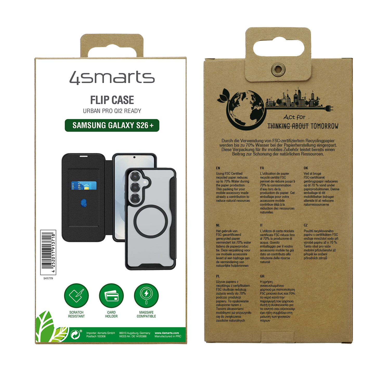 4smarts Urban Pro Flipcase Samsung Galaxy S26+ Qi2 ready black, Ansicht 4