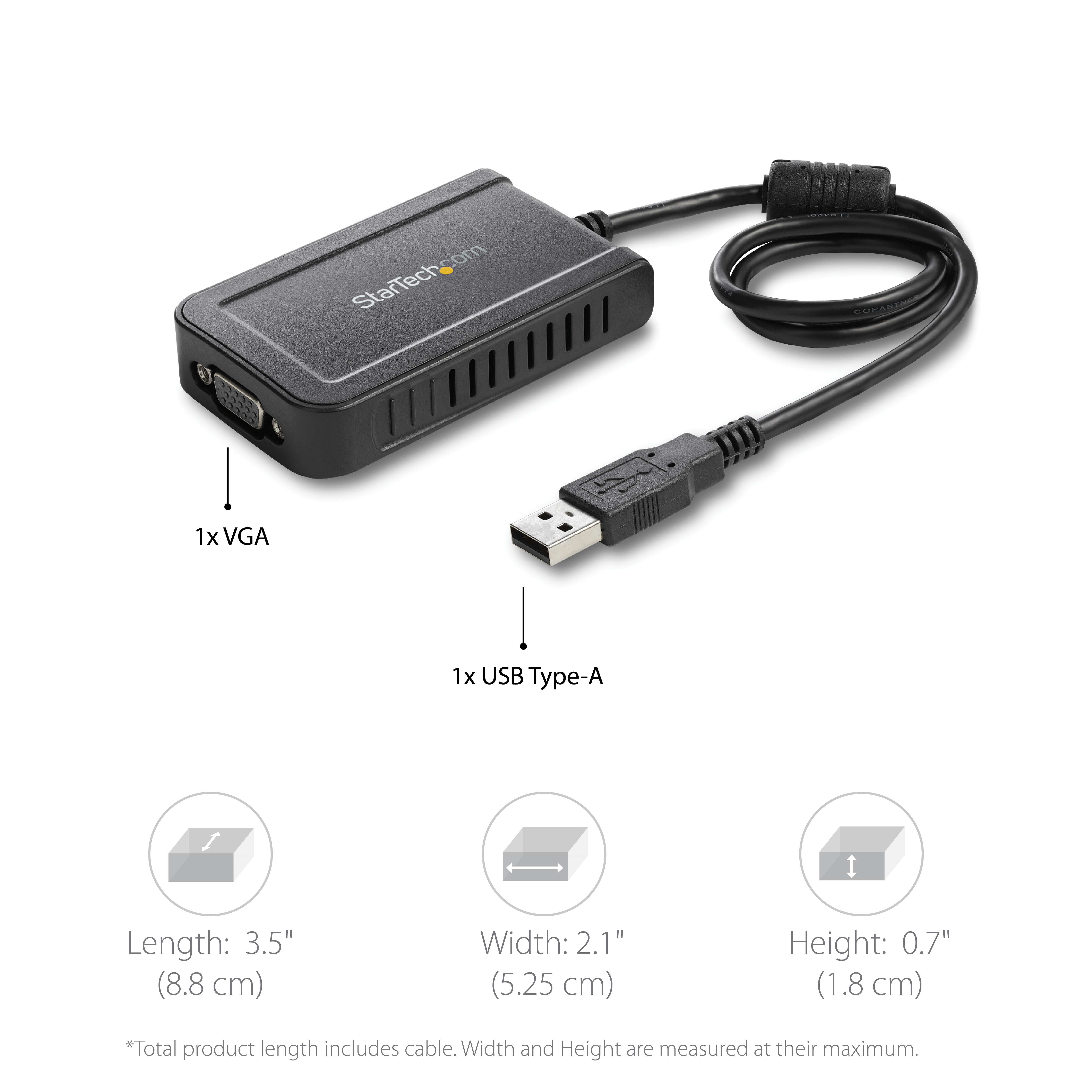 StarTech.com USB VGA Adapter - 1920x1200 - Multi Display Adapter Kabel - Externe Monitor Grafikkarte - 1080p, Ansicht 2