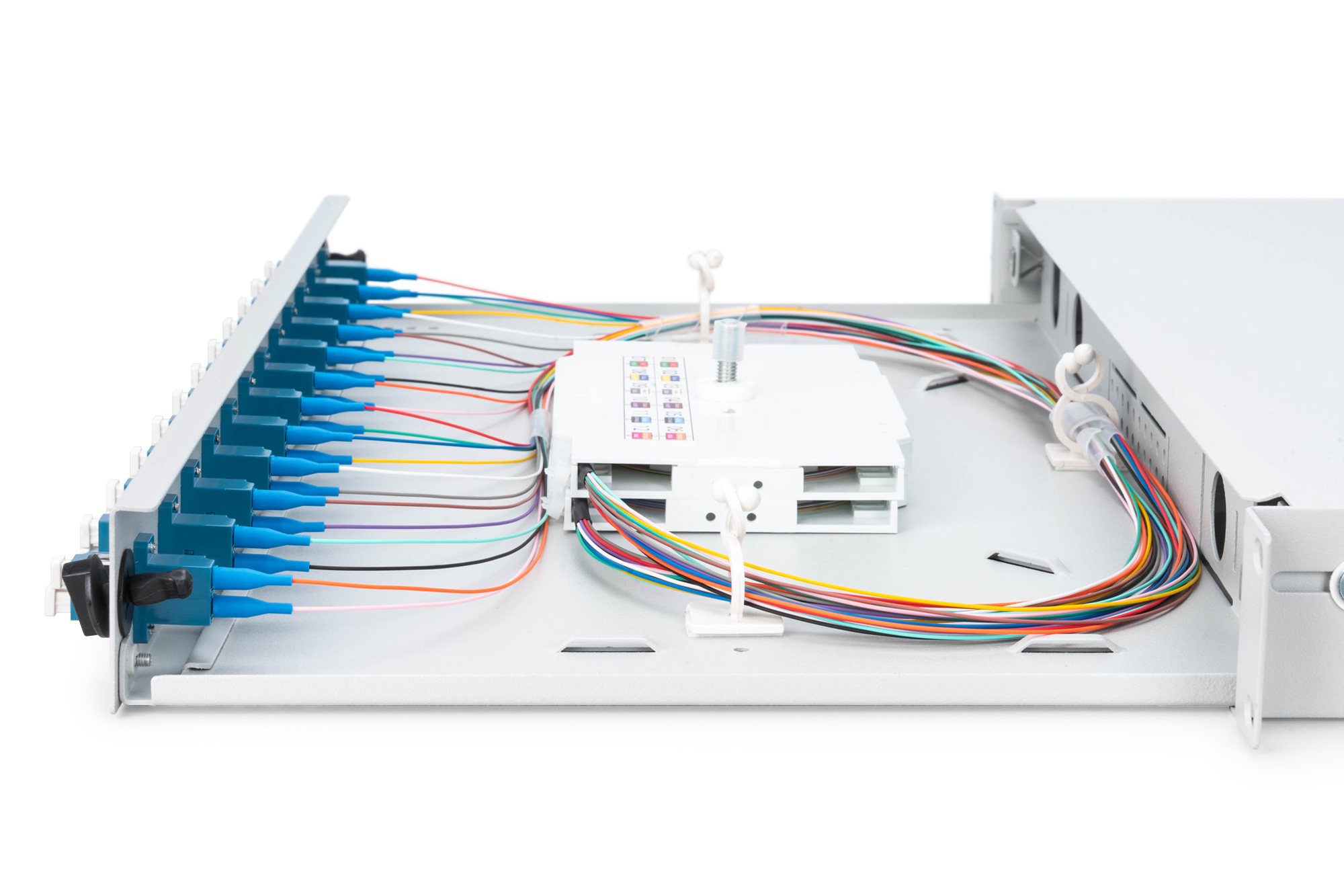 DIGITUS LWL Spleißbox, bestückt, LC, OS2, Ansicht 4