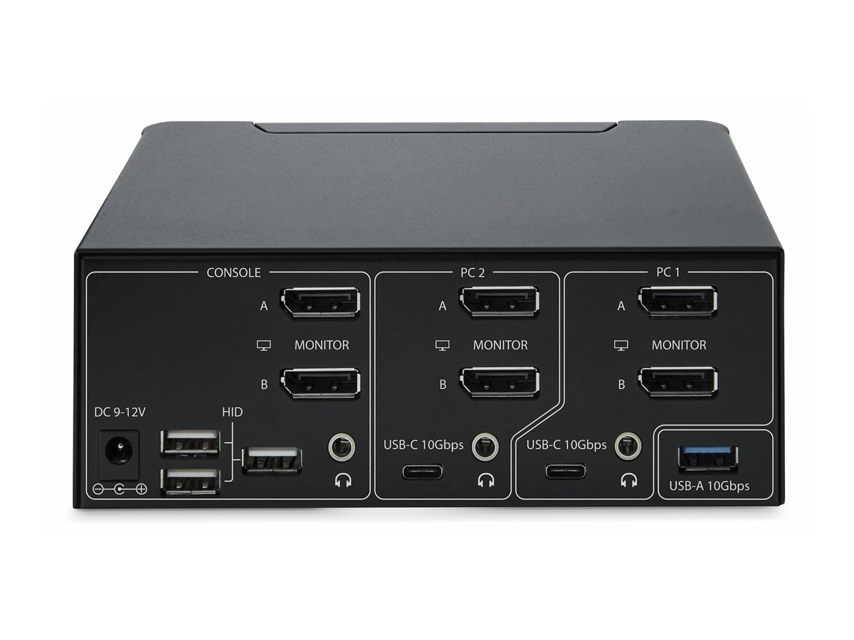 StarTech.com 2-Port Dual-Monitor DisplayPort KVM Switch 8K 60Hz  4K 144Hz DP 1.4 2x USB 10Gbps Ports 4x USB HID Ports Hotkey Switching TAA Compliant