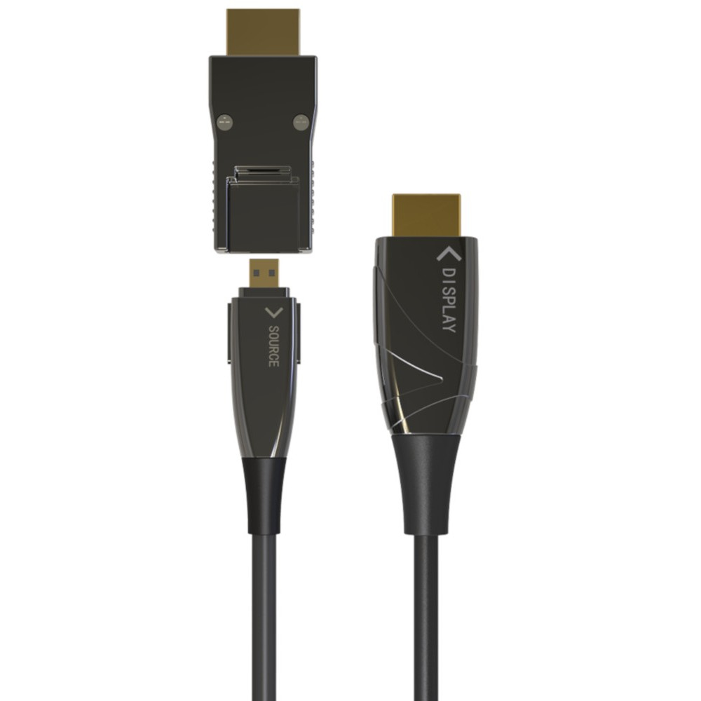 Techly Highspeed - HDMI-Kabel mit Ethernet - HDMI männlich zu mikro HDMI männlich - 10 m - Glasfaser - Schwarz, Ansicht 2
