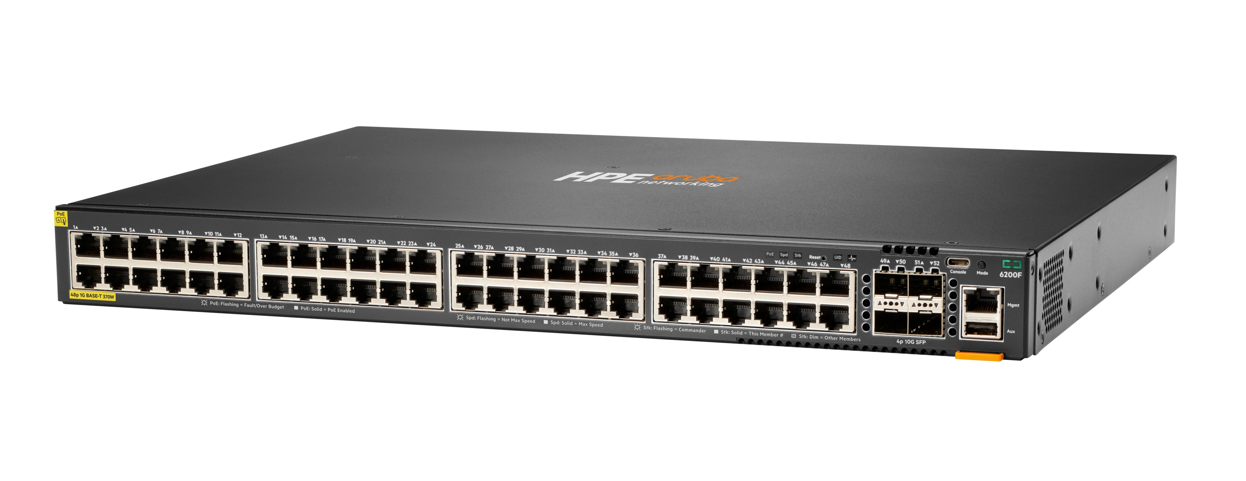HPE Aruba Networking CX 6200F 48G 4SFP+ Switch, Ansicht 4
