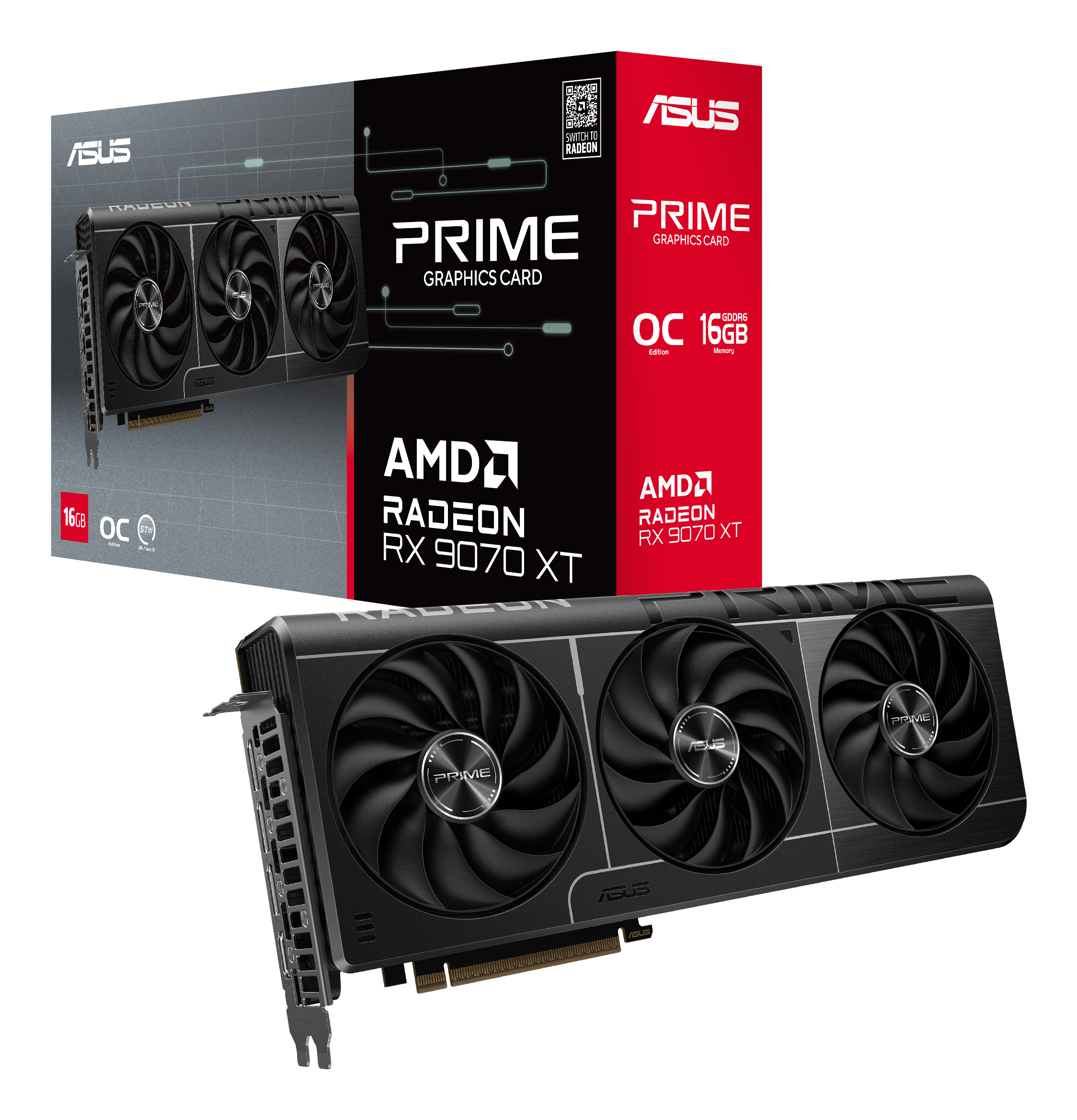 ASUS Prime Radeon Rx 9070 Xt oc Edition - Grafikkarte - PCI, Ansicht 3