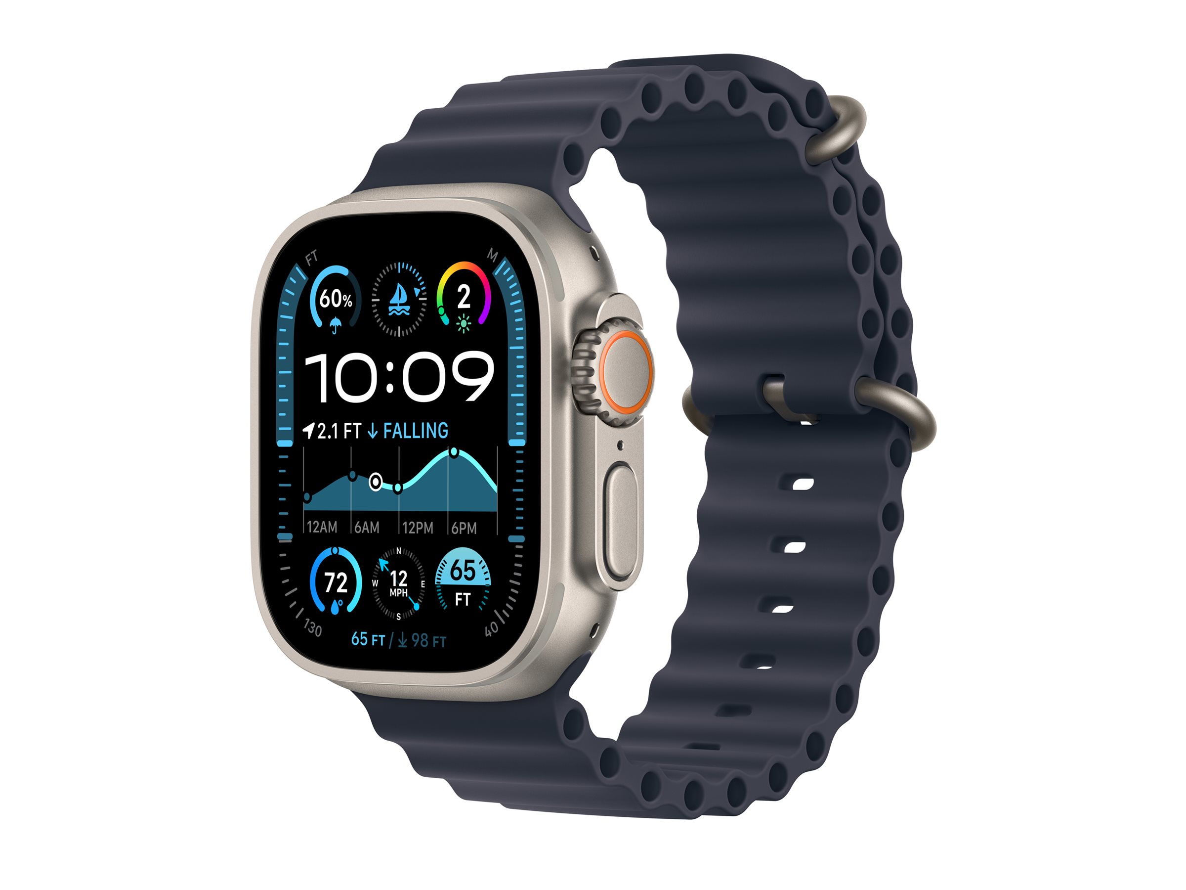 Apple Watch Ultra 2 Natur mit Ocean Armband Marine | mx4d3fd/a |