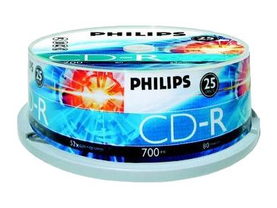 Philips 25 x CD-R - 700 MB (80 Min) 52x - Spindel, Ansicht 2