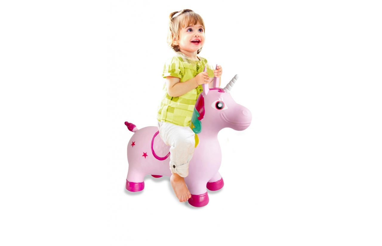 JAMARA 460316 Hüpftier Einhorn bunt mit Pumpe, Ansicht 2