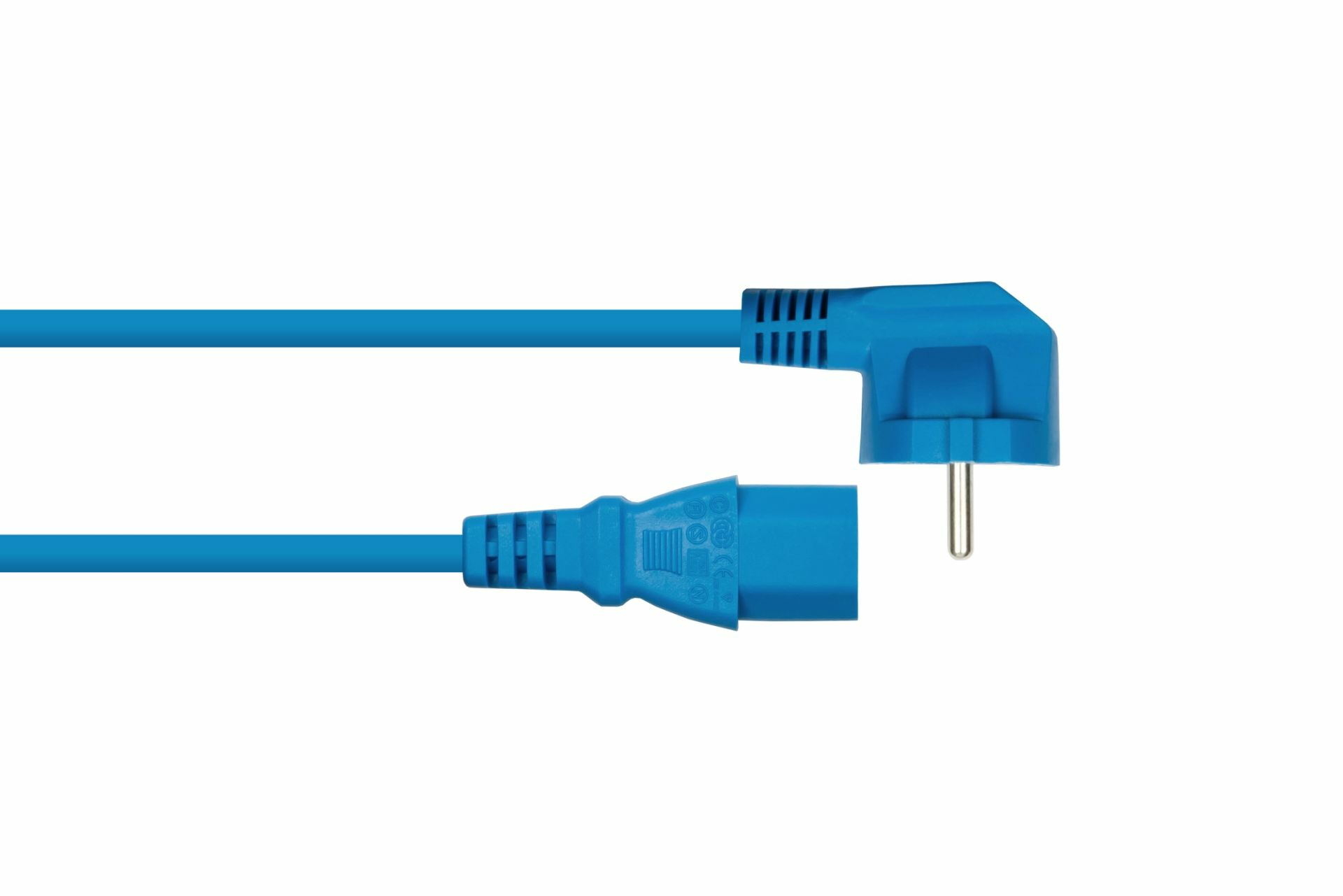 kabelmeister Schutzkontakt-St. 90° gew. an C13 blau - Kabel - Strom/Netzteil, Ansicht 2
