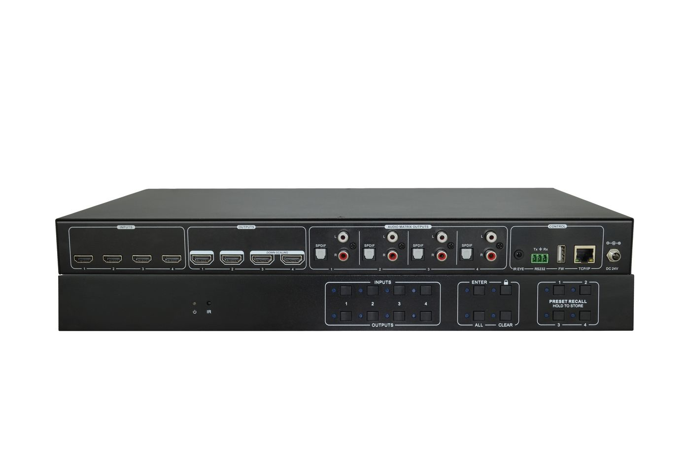VivoLink VLHDMIMAT4X4 - AV-Matrix-Umschalter - 3840 x 2160 Pixel - 18 Gbit/s - 10,100,1000 Mbit/s - Schnelles Ethernet, Ansicht 4