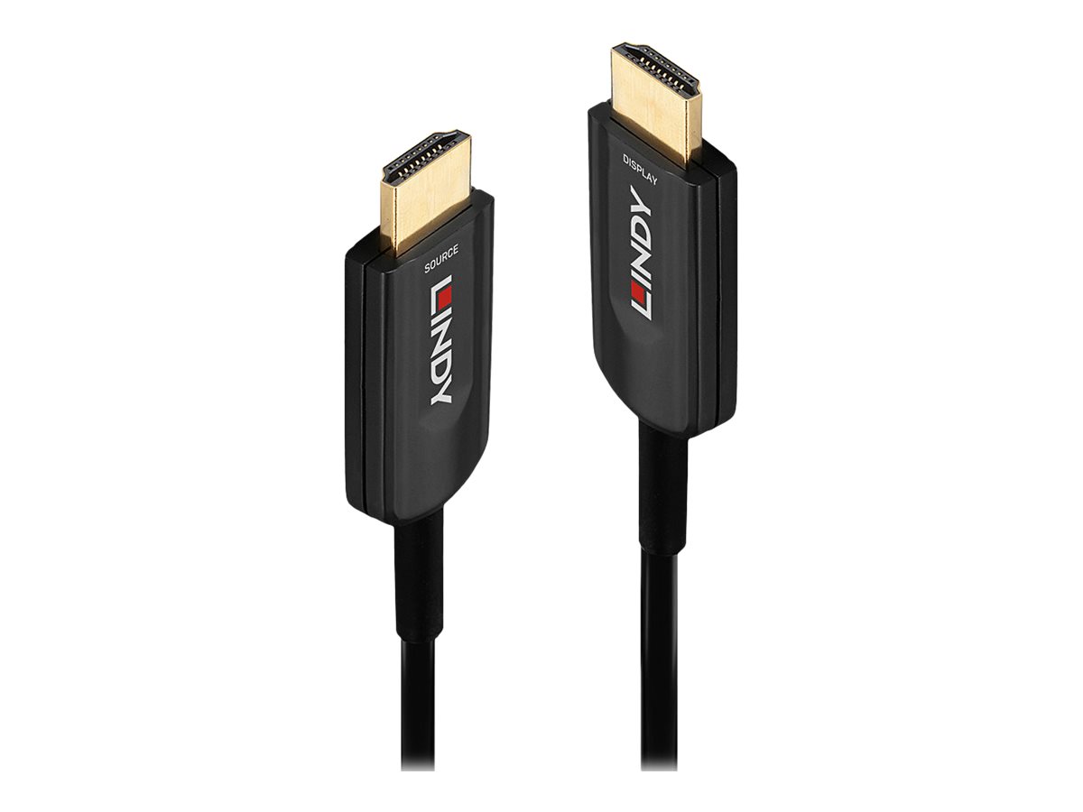 Lindy Ultra High Speed - HDMI-Kabel - HDMI männlich zu HDMI männlich - 20 m - Hybrid Kupfer/Kohlefaser - Schwarz - rund, Ansicht 3
