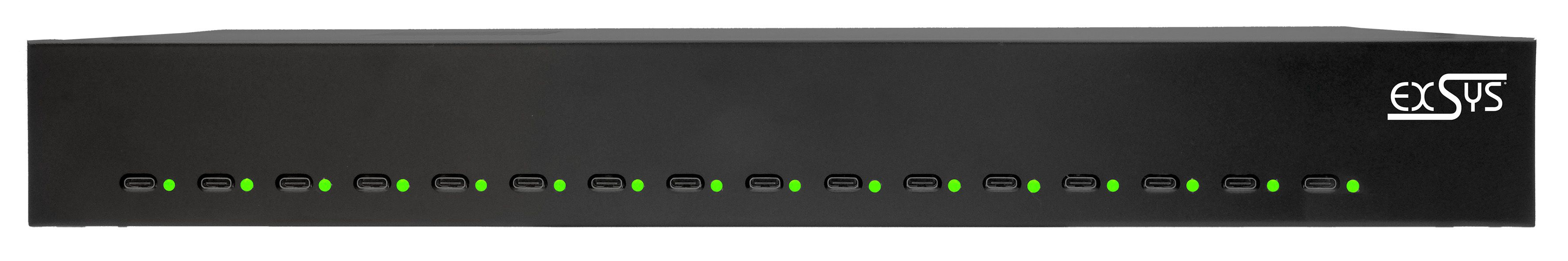Exsys GmbH 16-Port USB-C High Power Ladestation 480W EX-11016 - USB Typ C, Ansicht 2