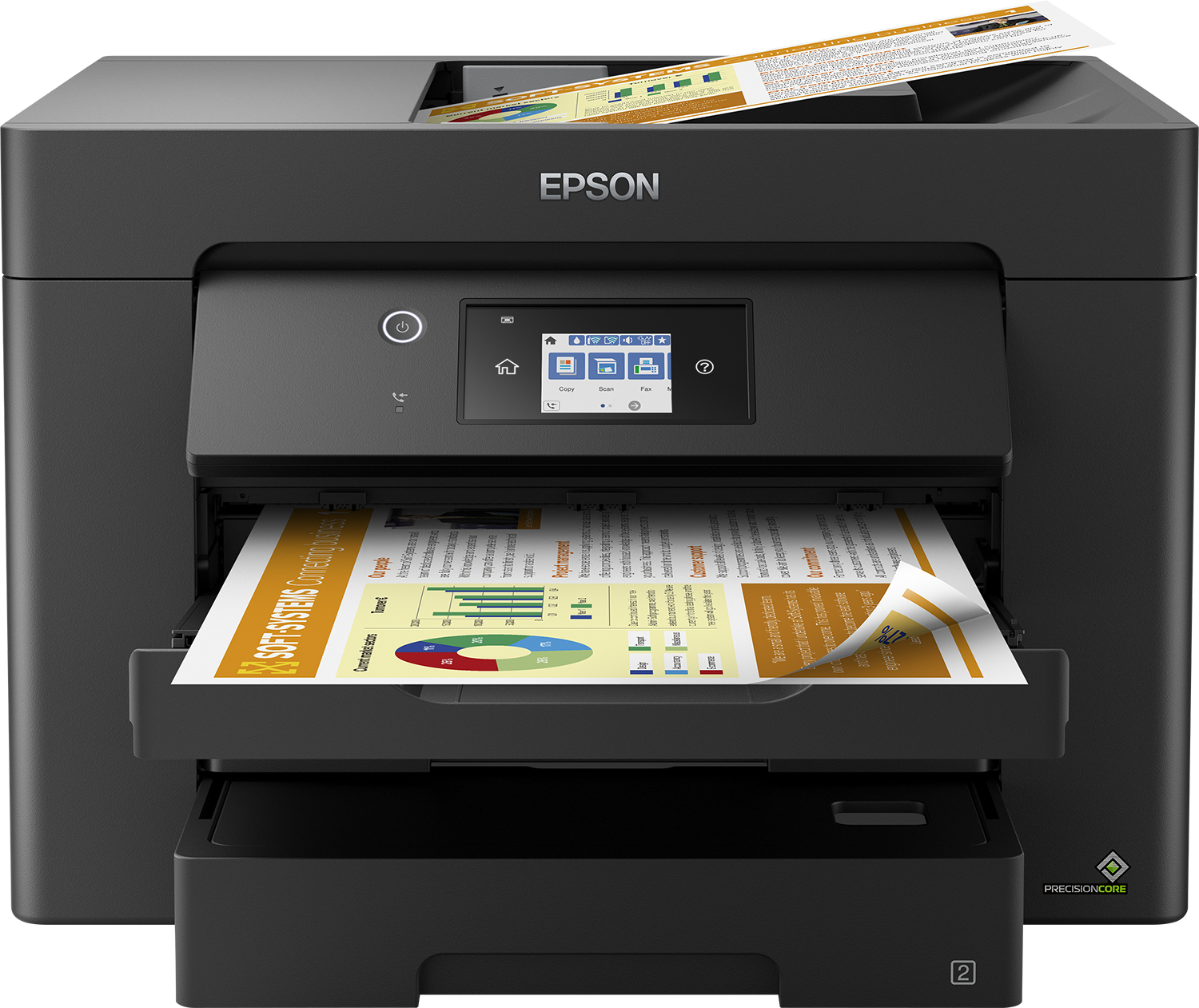 Epson WorkForce WF-7830DTWF, Tintenstrahl, Farbdruck, 4800 x 2400 DPI, Farbscan, A3, Schwarz