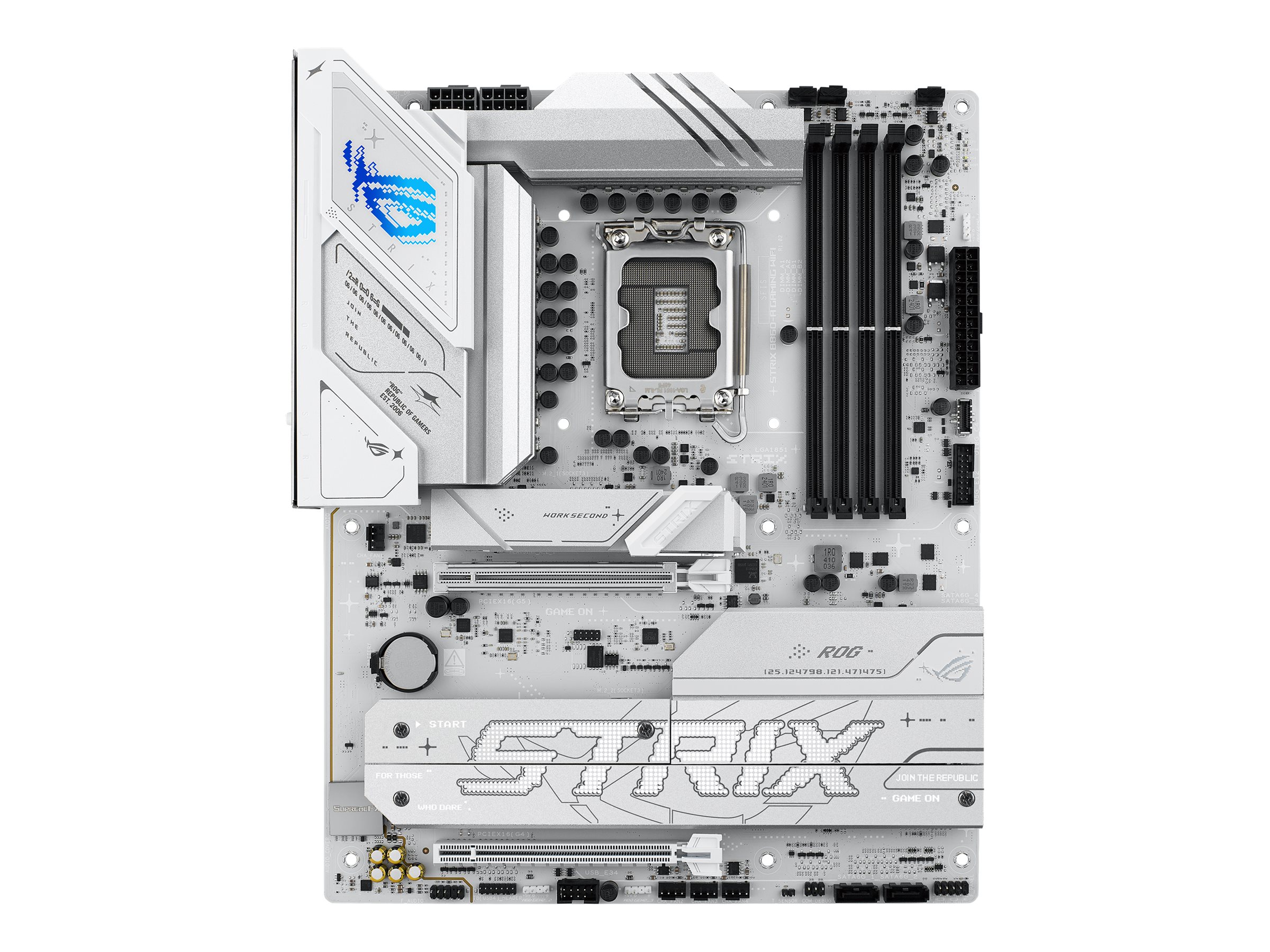 ASUS ROG STRIX B860-A GAMING WIFI - Motherboard - ATX - LGA1851-Sockel - B860 Chipsatz - USB4 USB 3.2 Gen 2 USB-C 3.2 Gen2 USB 3.2 Gen 1 - Wi-Fi 7 2.5 Gigabit LAN Bluetooth - Onboard-Grafik (CPU erforderlich)
