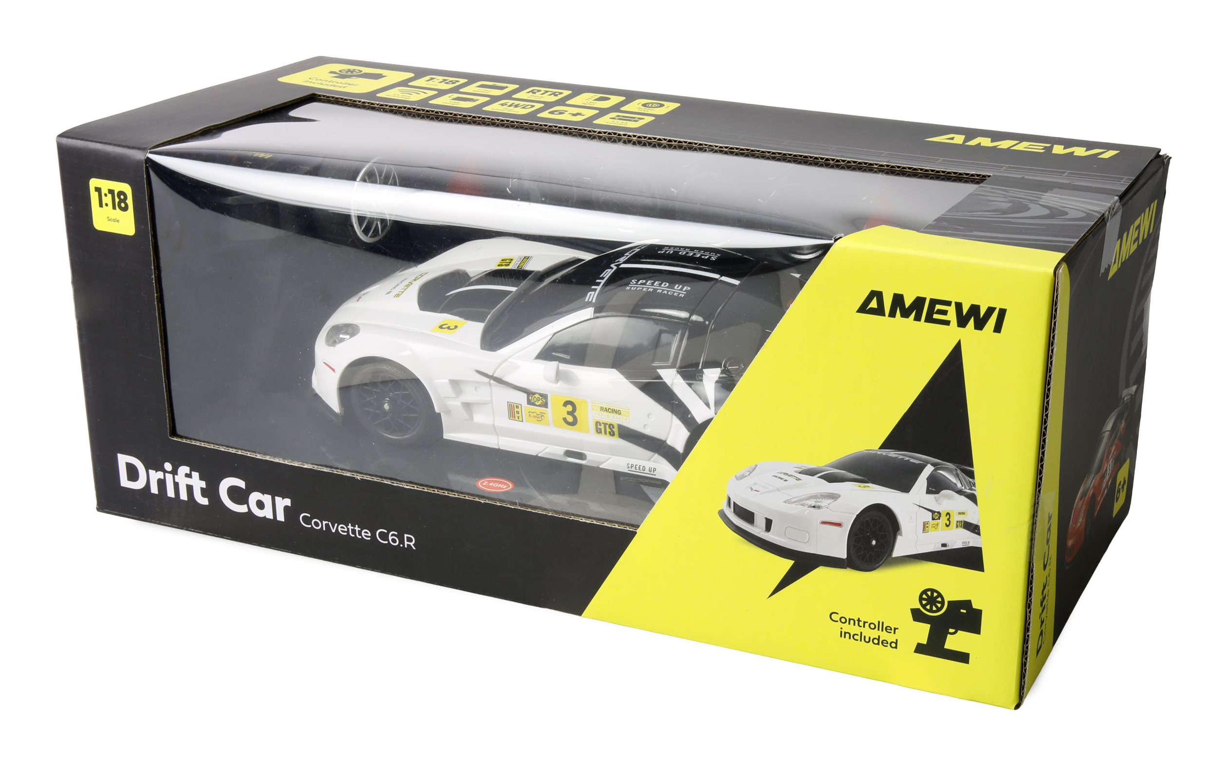 Amewi RC Drift Corvette weiß, Ansicht 2