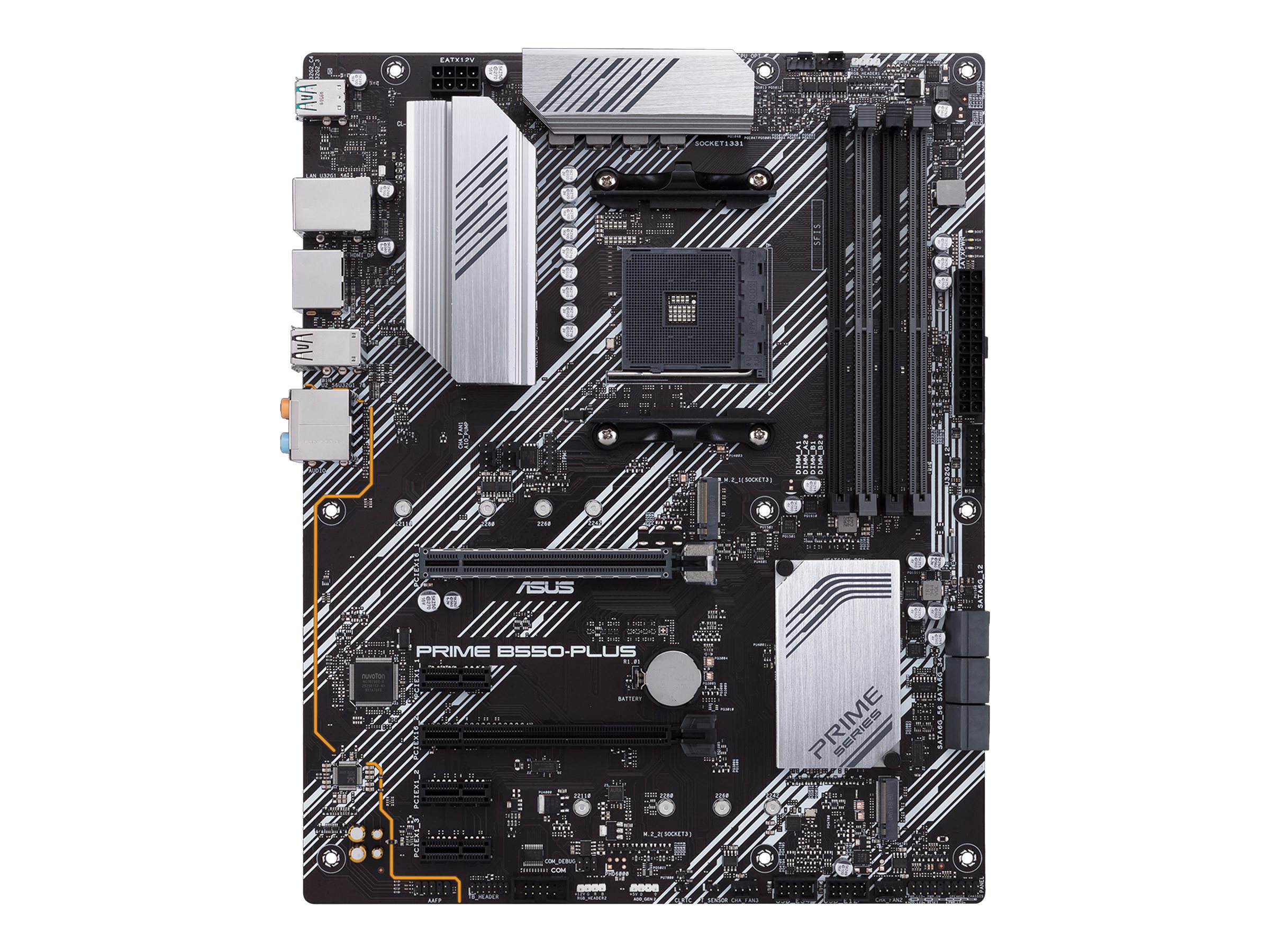 ASUS PRIME B550-PLUS - Motherboard - ATX - Socket AM4 - AMD B550 Chipsatz - USB-C Gen2, USB 3.2 Gen 1, USB 3.2 Gen 2 - Gigabit LAN - Onboard-Grafik (CPU erforderlich)