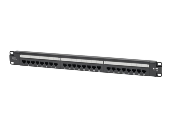 Tripp Eaton Tripp Lite Series Cat6 24-Port Patch Panel - PoE+ Compliant 110Krone 568AB RJ45 Ethernet 1U Rack-Mount TAA - Patch Panel - Rack montierbar - CAT 6 - RJ-45 X 24 - Schwarz - 1U - 48.3 cm (19)